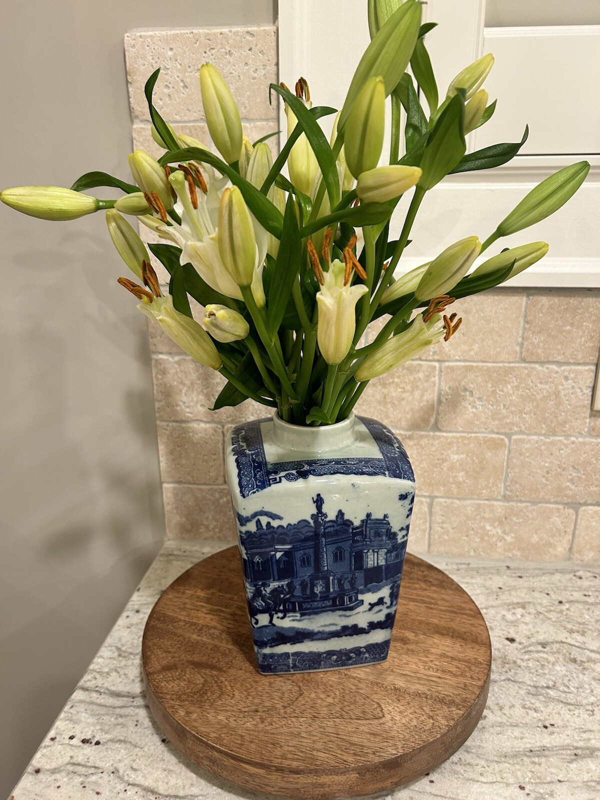 Vintage Ironstone Flow Blue Ginger Jar