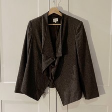 Kaliko Brown Wool Tweed Cape Jacket Size 14