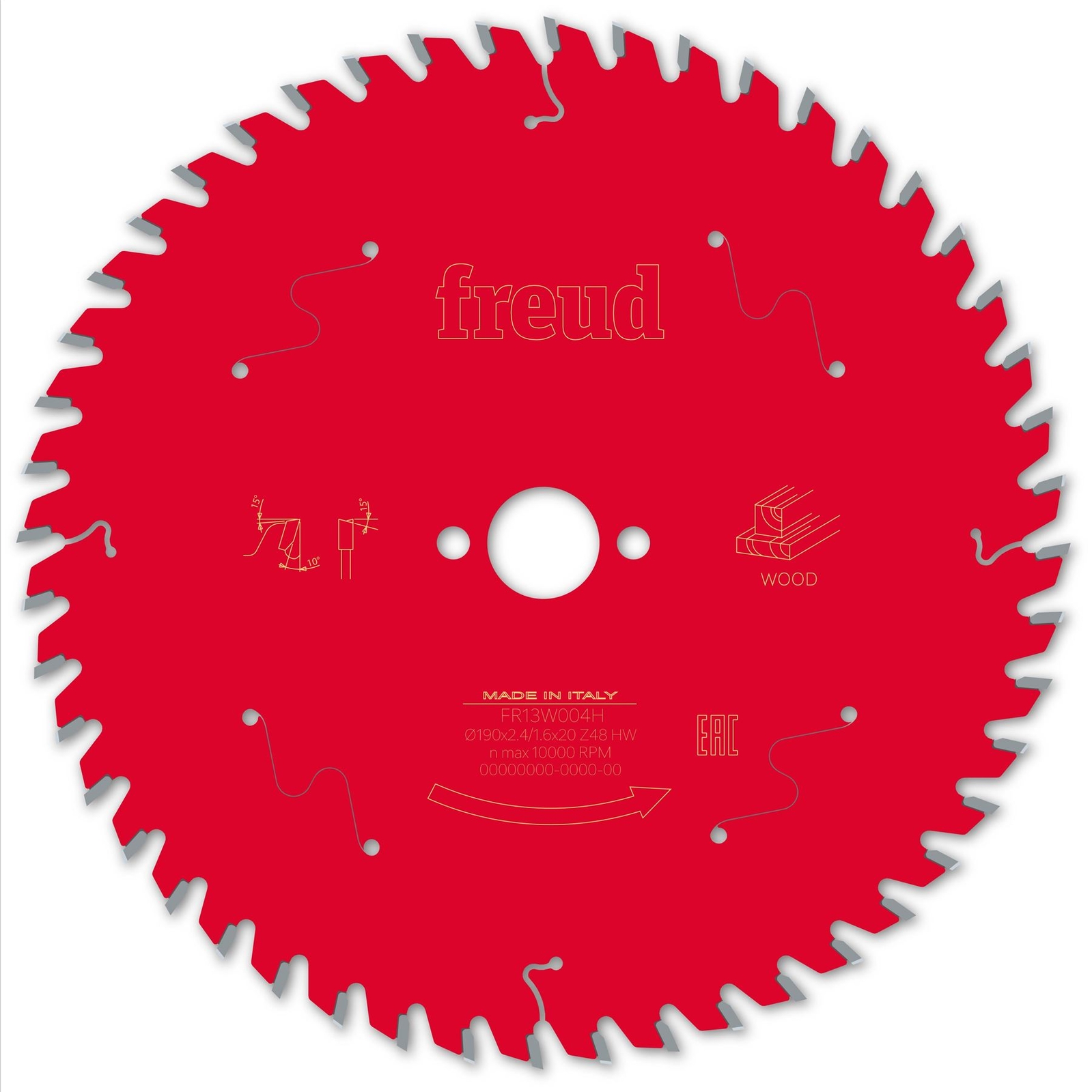 Freud F03FS09715 Wood Circular Saw Blade 190mm x 20mm x 2.4mm x 48T