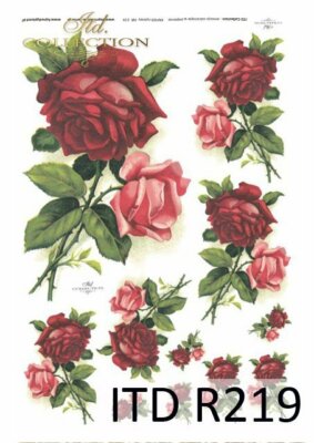 Reispapier-Motiv Strohseide-Decoupage-Serviettentechnik-Shabby-Rose-R0219