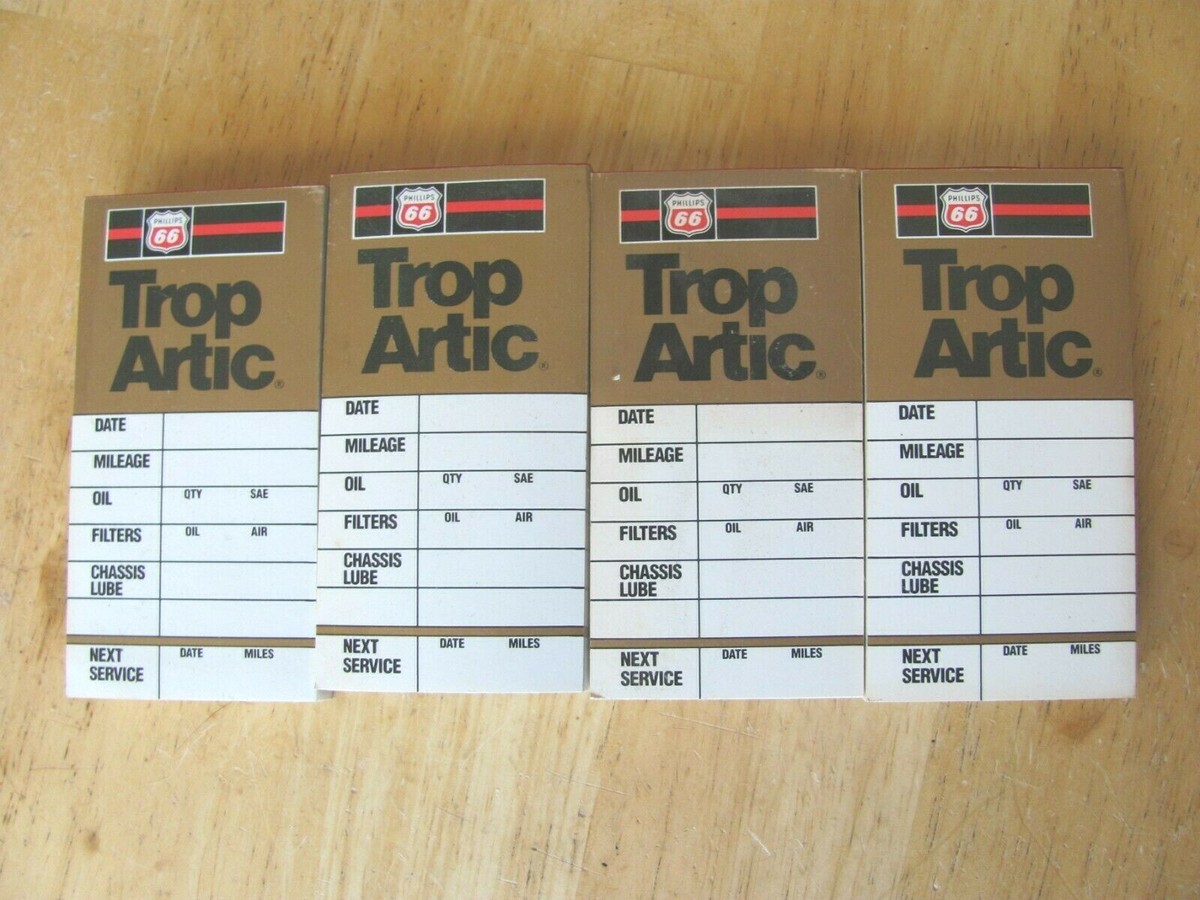 1980'S 4 BOOKLETS OIL CHANGE CAR GARAGE SERVICE STICKERS PHILLIPS