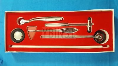 5 PC NEUROLOGICAL DIAGNOSTIC TAYLOR BUCK BABINSKI QUEEN HAMMER PIN WHEEL SET KIT
