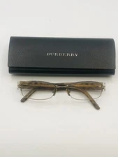 Burberry Eyeglasses B 1169 1109 Gold/Brown Plaid Half Rim Frame Italy 51[]18 135