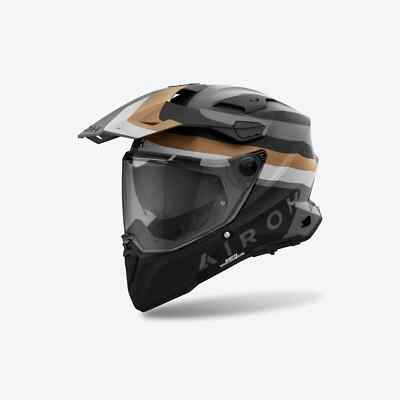 CASCO INTEGRALE AIROH COMMANDER 2 DOOM GOLD MATT NERO ARGENTO ORO TAGLIA M