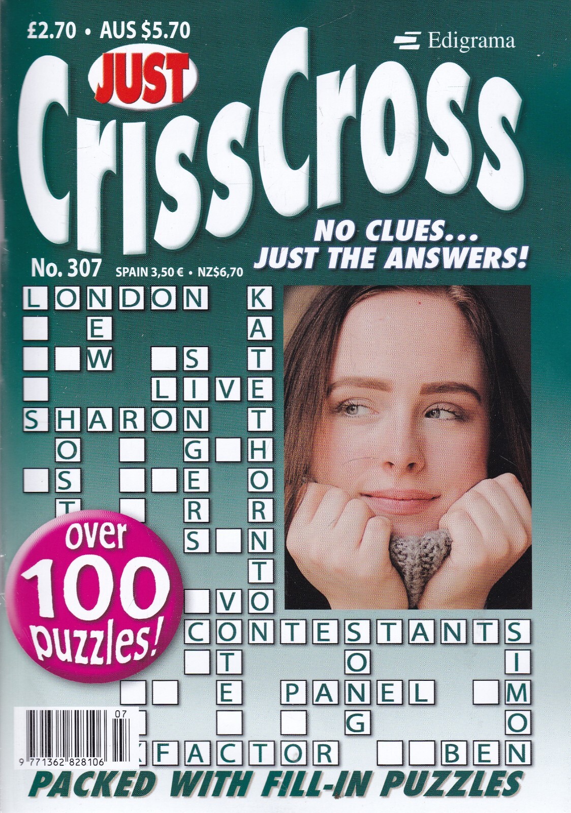 CRISS CROSS PUZZLE BOOK JUST MAGAZINE ISSUE 307 100+ PUZZLES, BRAND NEW