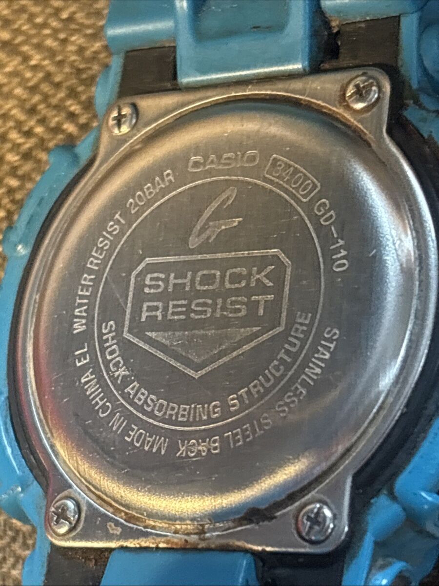 Casio G-Shock GD-110 (3400) Blue Men's Watch Used Working Casio G-Shock GD-110 (3400) Blue Men's Watch Used Working