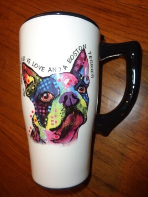 Mug colorful Dog All you need is Love and a Boston Terrier 20oz