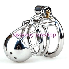 Stainless Steel Male Chastity Cage Device Metal Men's Locking Belt Restraint