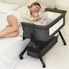 3 in 1 Baby Bassinet, Bedside Sleeper, & Playpen, Easy Folding Portable Crib