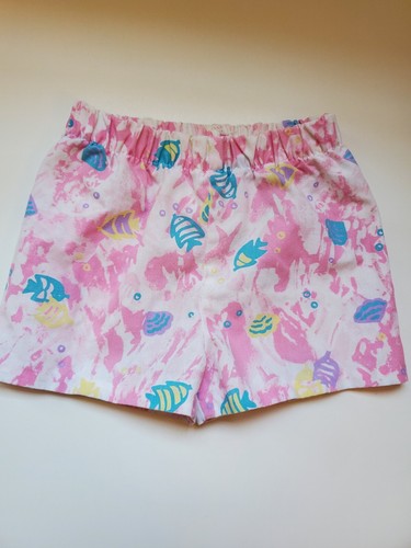 Vintage 1990's Retro Fish Pop Art All Over Print Colorful Shorts 18 To 24 Months