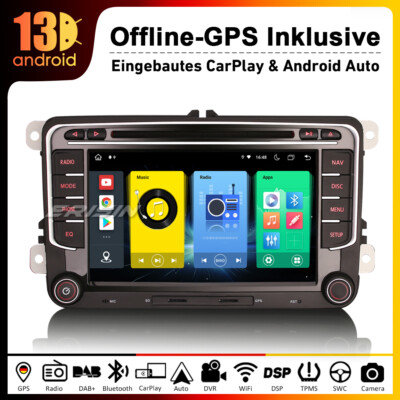 8-Kern CarPlay Android 13 Autoradio DVD GPS für VW Touran Tiguan Golf 5 6 Passat