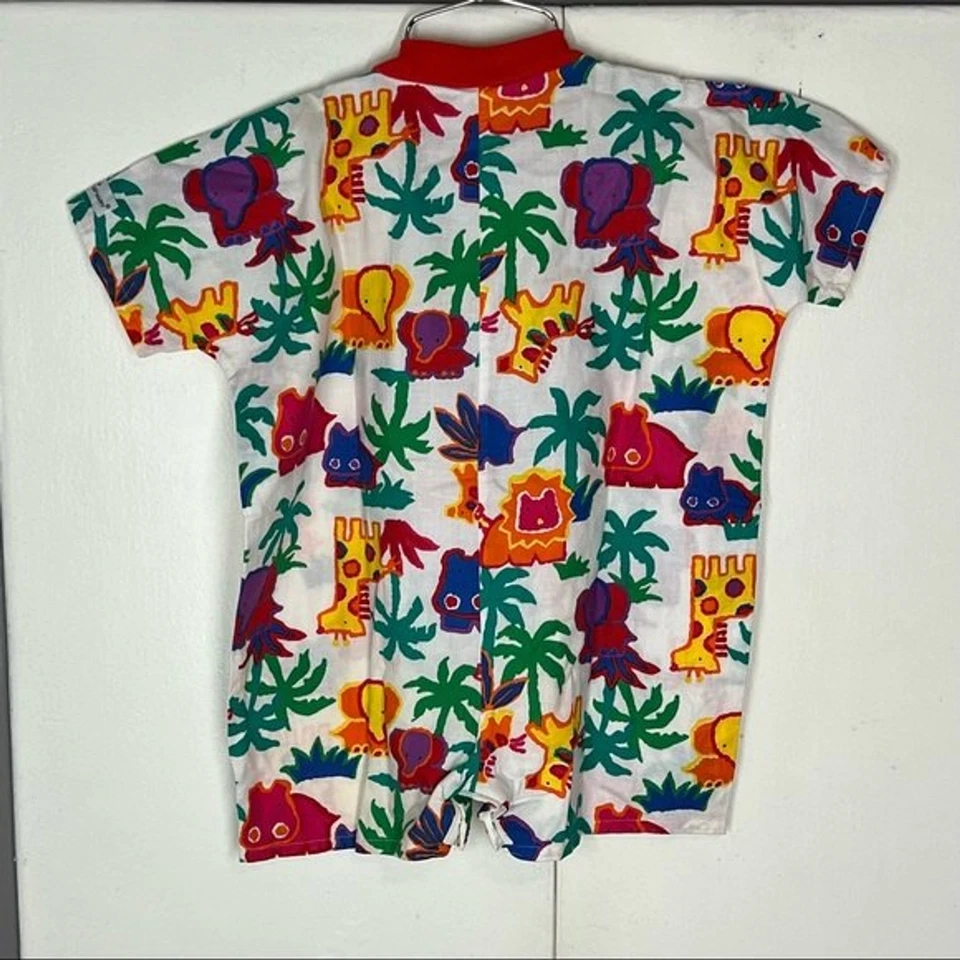 Flap Happy Boy’s Girl’s Unisex Colorido Animales de Zoo 3T Pantalón Corto de Una Pieza Foto 2 de 4