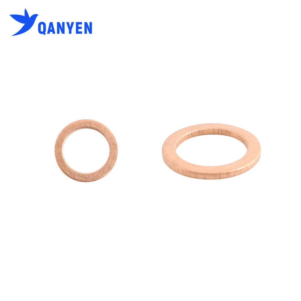 100Pcs Copper Oil Drain Plug Gasket 0.79 Inch for Mercedes-Benz OE:007603-014106 Foto 3 de 4