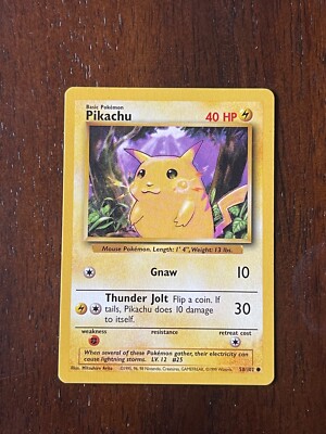 1995 Pikachu Gnaw Pokemon Card 58/102 Rare. 40 HP | eBay