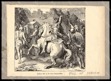 Bible - Fall Of Jerico 6" x 8" Brown Brothers Vintage Picture D176