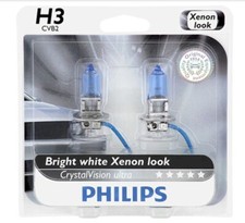2x Philips H3 Crystal Vision Upgrade Plus Ultra Bright 12336 Light Bulb 55w Lamp 2x Philips H3 Crystal Vision Upgrade Plus Ultra Bright 12336 Light Bulb 55w Lamp