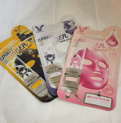 3-pack Elizavecca Deep Power Ringer Face Masks (Hyaluronic Acid, Milk, Honey)