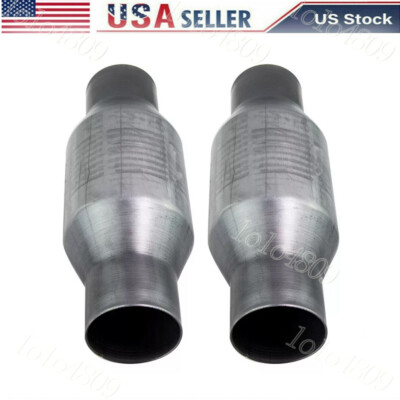 Universal Catalytic Converter 2.5in High Flow Catalytic Catalyst 425250 EPA 2Pcs