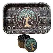 combo ensemble kit plateau de roulage 29 x 19 cm et grinder 50 mm arbre de vie