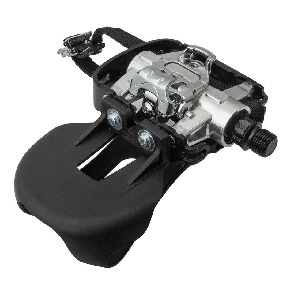 Sunlite Training Pedals SPD w/ Toe Clips and Straps 9/16` Black/Silver - Image 2 of 3