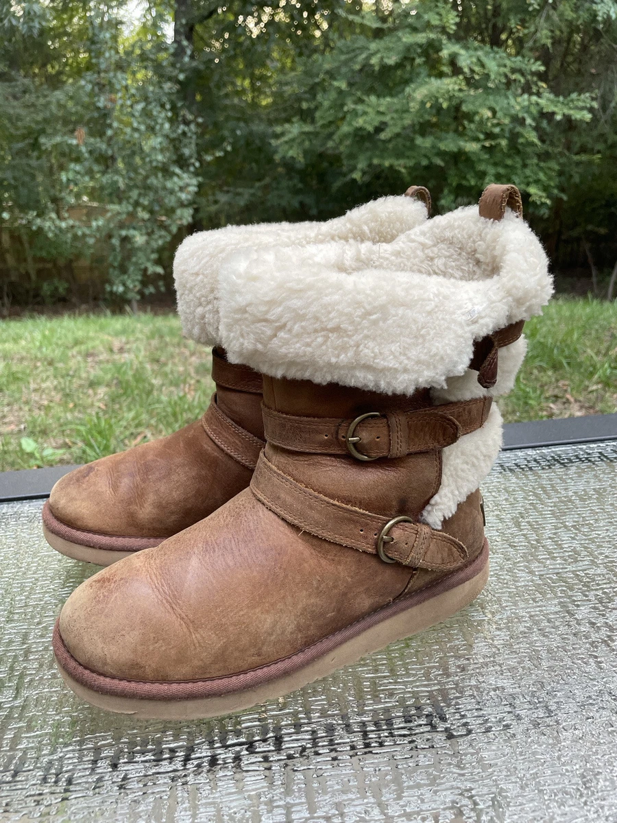 UGG Australia Becket Brown Leather Women s Size 7 Boot 1005380