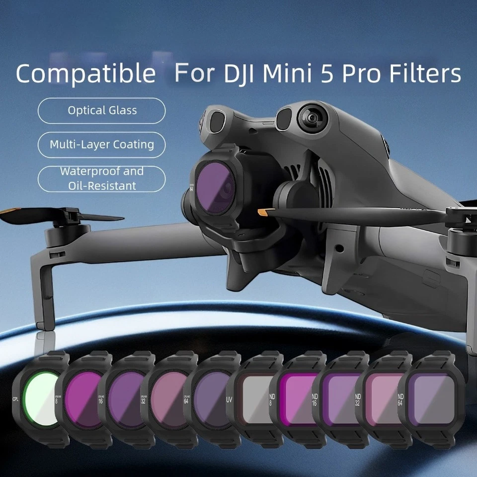 Adjustable ND C UV Filter Set for DJI Mini 5 Pro Camera Lens Protection - Image 2 of 4