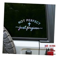 9" Holographic Cross Decal - Not Perfect Just Forgiven Cross Decal