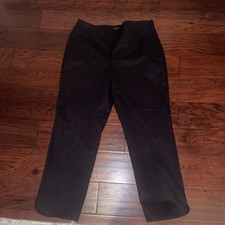Size 10 - TALBOTS Black Dress Pants - Cotton Blend, Stretch, Straight