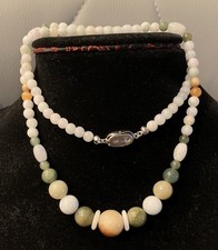 100 Natural Grade A Untreated Multi-Color Jadeite Jade Beads Necklace 22 J 002