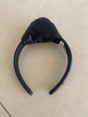 Uterque Rare Modern Black Leather Headband Hair Accessory  display picture 3
