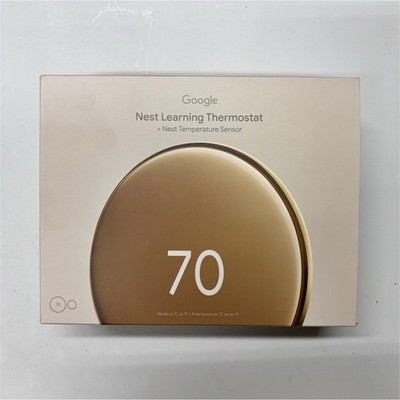 Google Nest Learning Thermostat + Temperature Sensor, Gold (SN-C01J3-B0001LL)