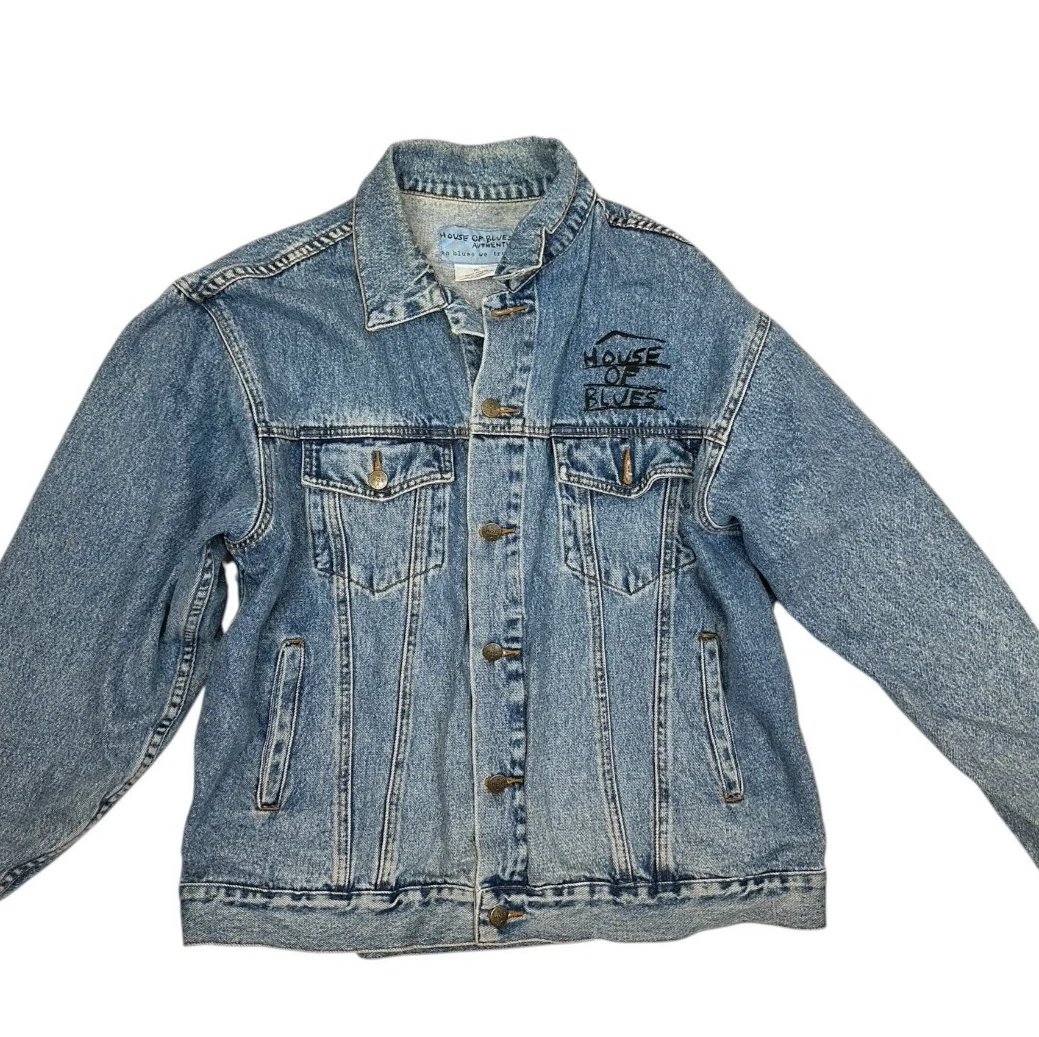 House of Blues Denim Jacket Men's XL Vintage Embroidered Bold