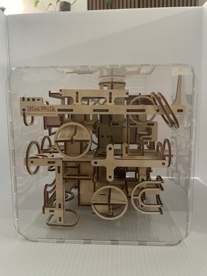 INTRISM Pro Wooden 3D Marble Run Maze Puzzle w/ Acrylic Display Case