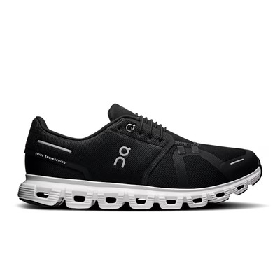 On Cloud 6 Running Shoes Swiss Engineering Black White Men's Size 10.5 NWOB