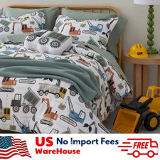 Company Kids Construction Builders Cool Organic Cotton Percale Bed Sheet Set