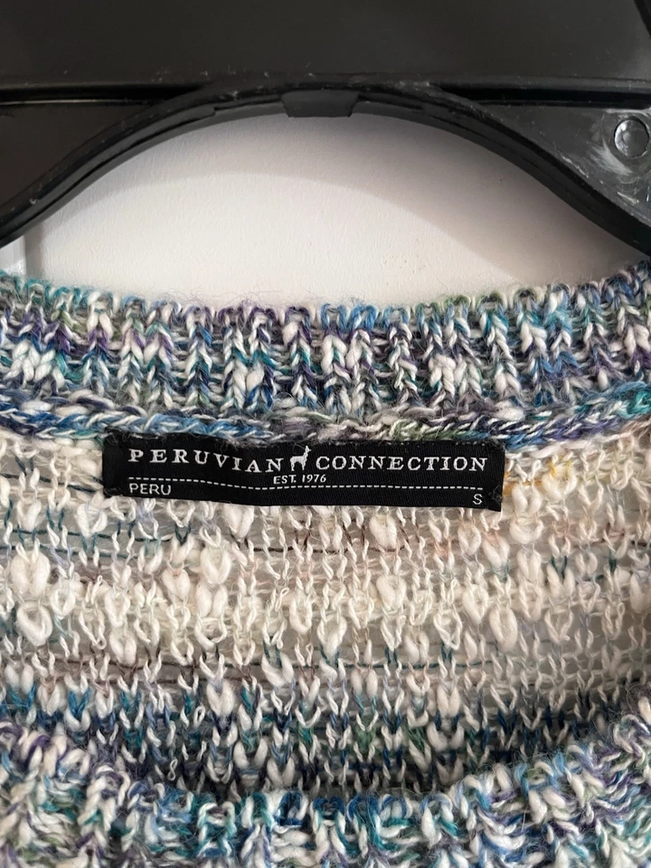 Suéter Peruvian Connection Algodón Alpaca Para Mujer S Multicolor Tejido Abierto Boho Foto 4 de 4