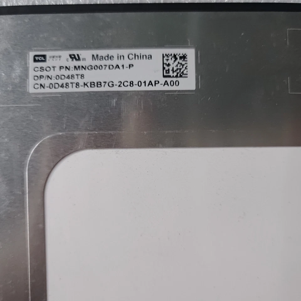 120HZ 16.0"WQXGA LAPTOP LCD SCREEN  MNG007DA1-P 2560X1600 40pin - Image 3 of 4