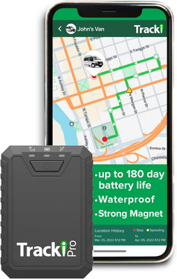 Tracki Pro GPS Tracker for Vehicles, USA made tech. Up to 7 Months Batt.... 