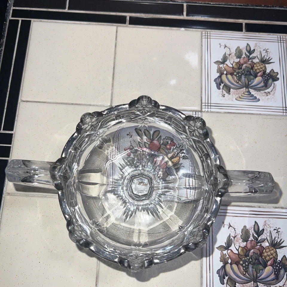 Vintage Athenia Silver And Crystal 2 Handled  Bowl by Tiffin-Franciscan - Image 2 of 4