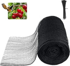 Bird Netting 25x50 Ft, 1" Mesh Heavy Duty HDPE Garden Net, Black