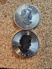 Silver Maple Leaf 2016 & 2017 1 oz Silver Bullion Rounds Lot of 2