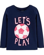 Carter's Girls' Long Sleeve Tees Navy/Soccer
