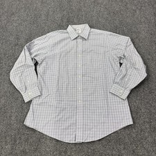 Brooks Brothers Dress Shirt Mens 18 Blue Check Regent Regular Fit Non Iron