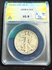 1928 S WALKING LIBERTY HALF DOLLAR ANACS VG 8 454