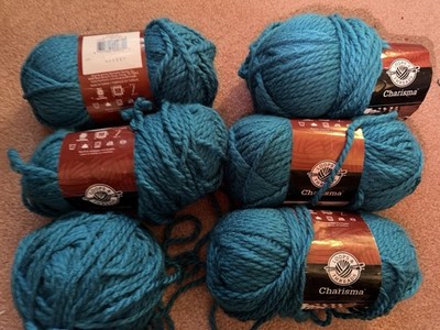 Loops & Threads Charisma Acrylic Chunky Yarn Bulky 5 Electric Blue Lot of 6