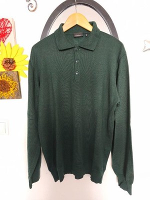 Herren Wollpullover von c.comberti Grün  Gr. 52, 50% Wolle/Brust 120/Lange 70