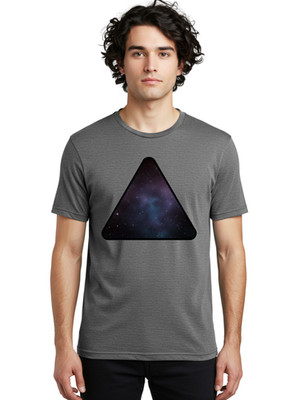 Nebula-Triangle Mens Graphic Tee, 100% Cotton, Casual Summer Wear
