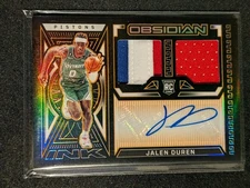 Jalen Duren 2022-23 Obsidian Rookie Dual Patch Auto Electric Etch Orange /35