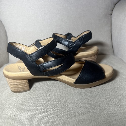 Scarpe sandali Dansko donna EU 38 US 7,5-8 nappa tanaceto nero con cinturino in pelle - Foto 9 di 15