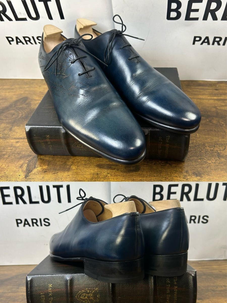 Berluti Alessandro GaScrit Leather Shoes UK9 Blue Rare Color Excellent Conditio image 4